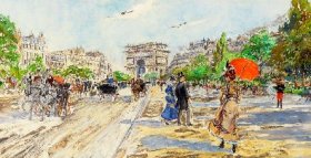 画家Georges stein笔下的巴黎街景
