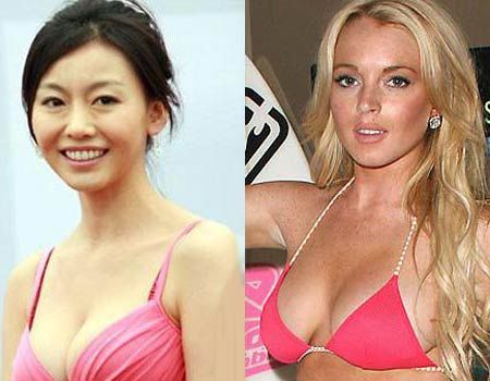 中外女星美胸比拼