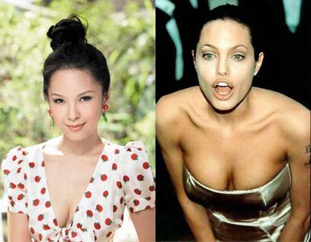 中外女星美胸比拼