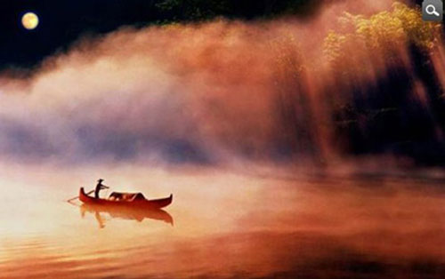 洞庭湖秋月照扁舟