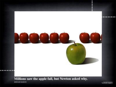 激励人生的10张海报~~~ 上万的人看到苹果落下只有牛顿问了为什么
